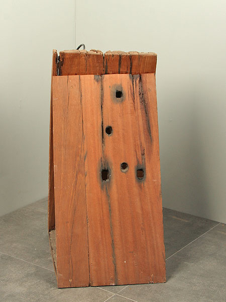 Houtdecoratie - Bruin - wijnrek maat S-triangel - 60x28x43 cm - Afbeelding 3