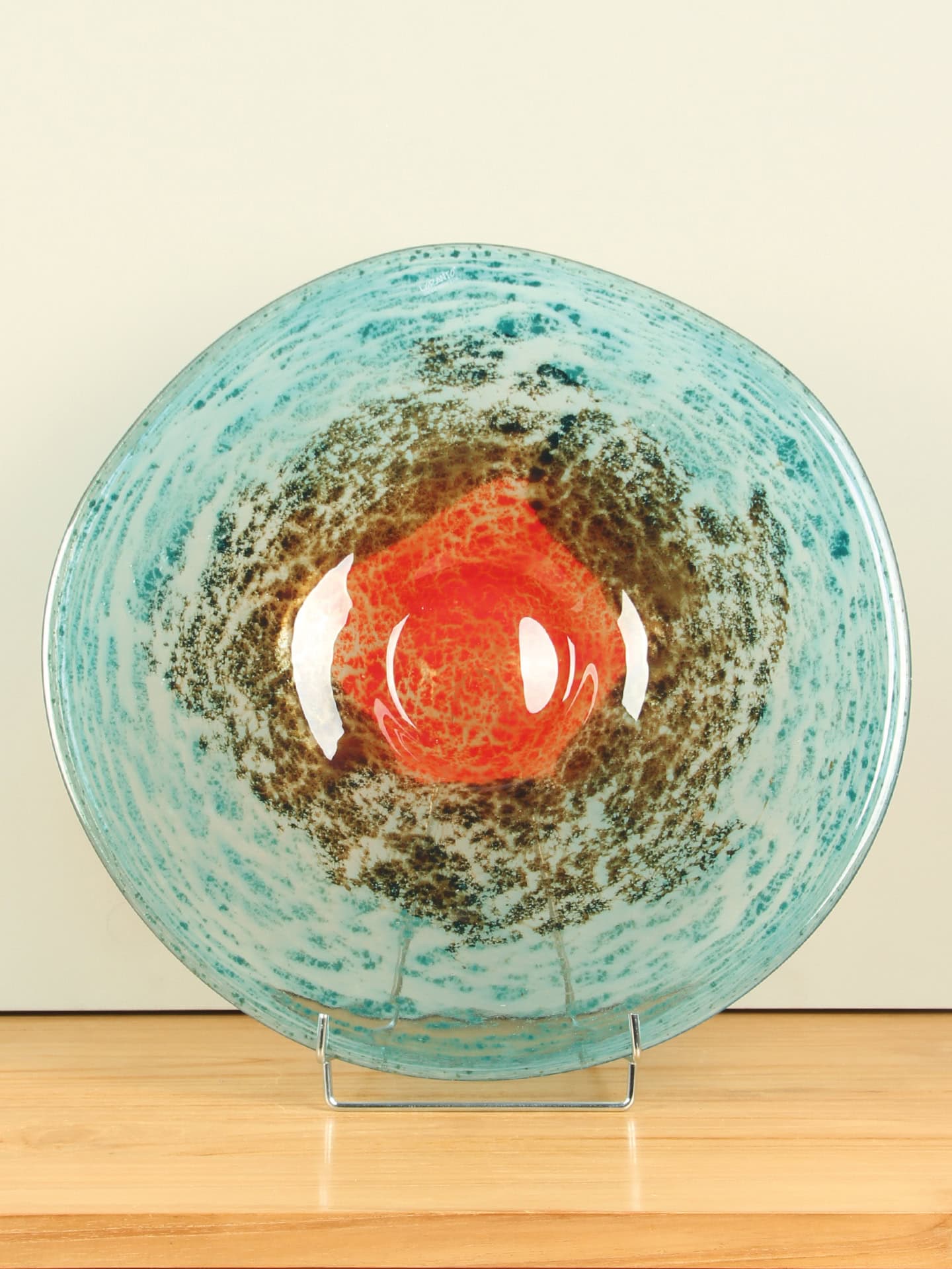 Schaal - Multicolor - Glas - Earth/water, Ø 45 cm