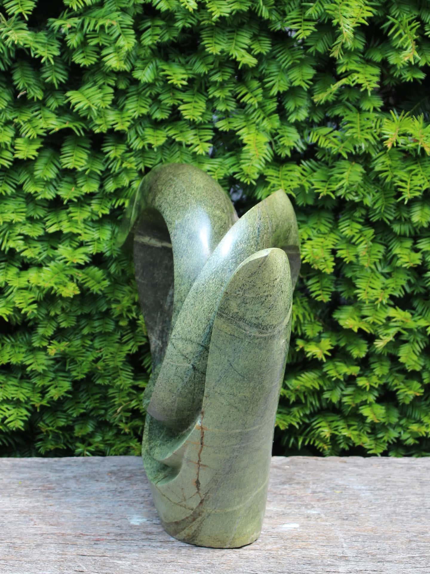 Tuinbeeld - Cheetah jade - Groen - Natuursteen - Spiral - 41x52x19 cm - Afbeelding 2