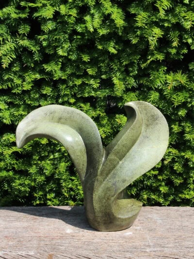 Tuinbeeld – Cheetah jade – Groen – Natuursteen – Wings – 39x45x11 cm