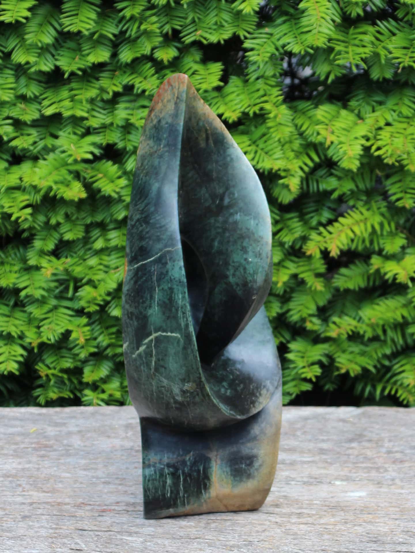 Tuinbeeld - Groen Serpentijn - Groen - Natuursteen - Flame - 40x21x13 cm - Afbeelding 3