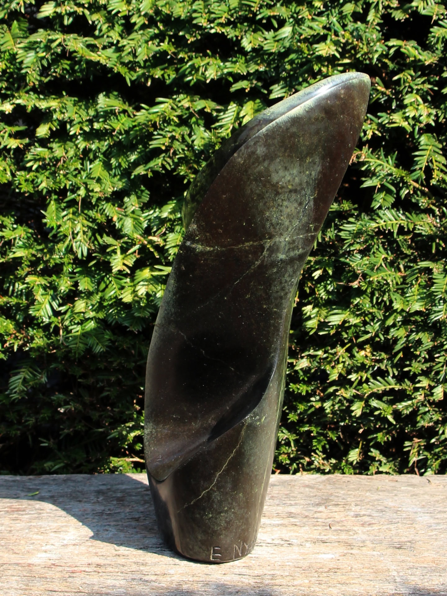 Tuinbeeld - Serpentijn - Groen - Natuursteen - Arty nr 2 - 42x28x25 cm - Afbeelding 2