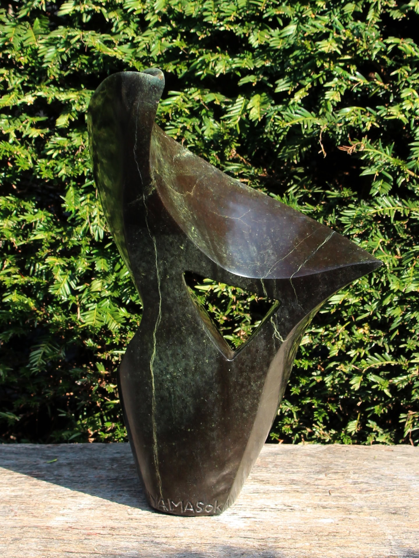 Tuinbeeld - Serpentijn - Groen - Natuursteen - Arty nr 2 - 42x28x25 cm - Afbeelding 3