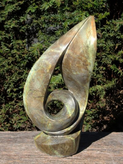 Tuinbeeld – Serpentijn – Groen – Natuursteen – Leaf – 42x23x17 cm