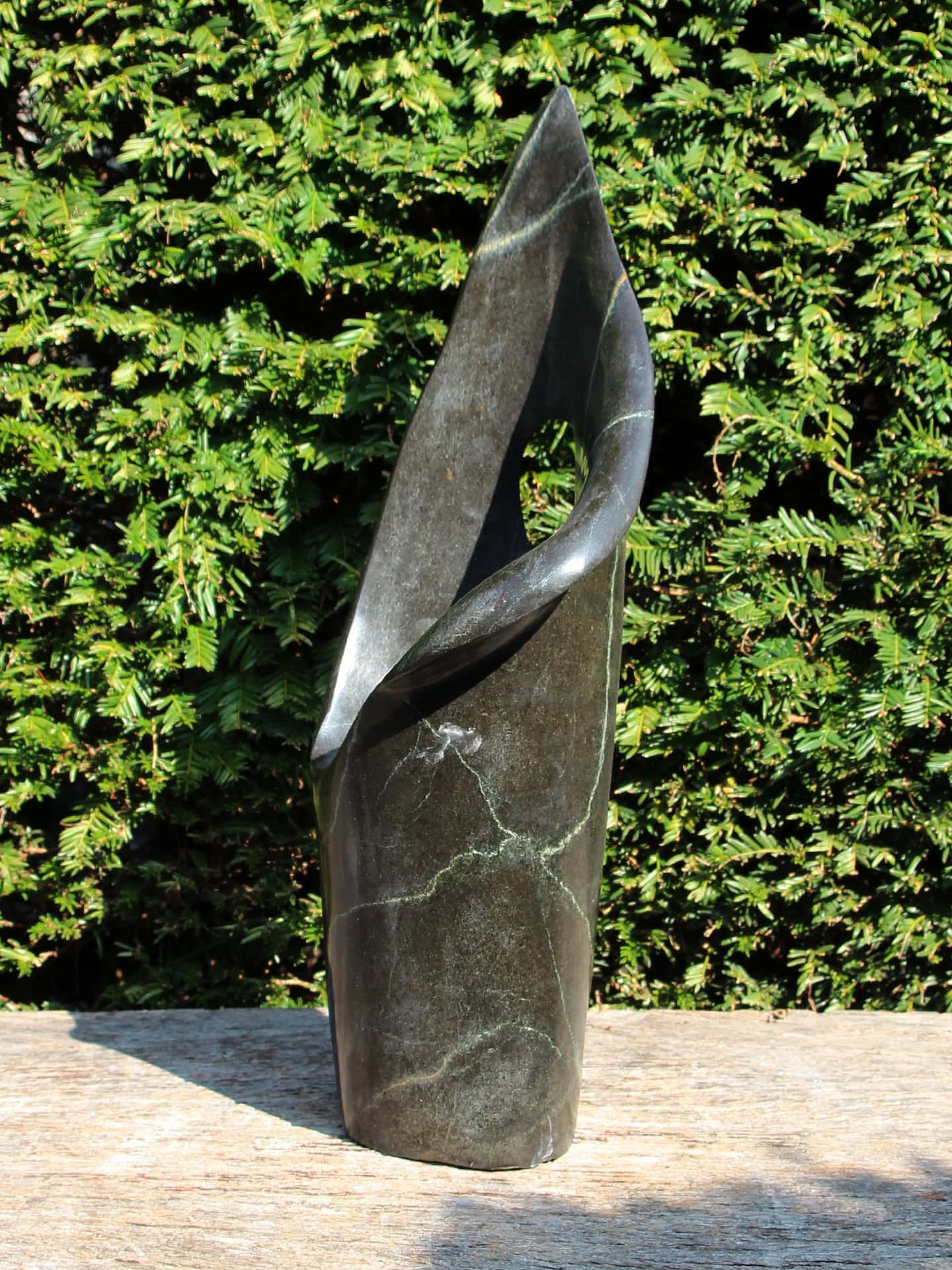 Tuinbeeld - Springsteen - Donkergroen - Natuursteen - Flame - 49x21x17 cm - Afbeelding 2