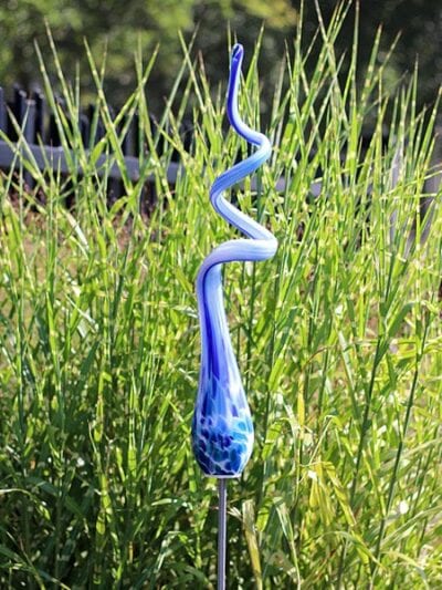 Tuinprikker – Blauw – Glas – Spiraal groot azuur 106