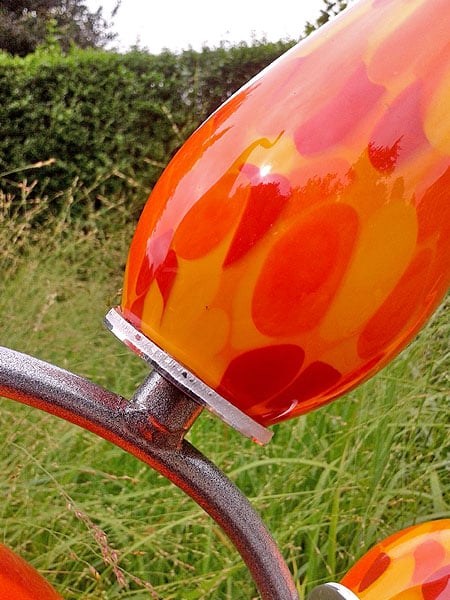 Tuinprikker - Oranje - Glas - Zon, diameter 120 cm - Afbeelding 4