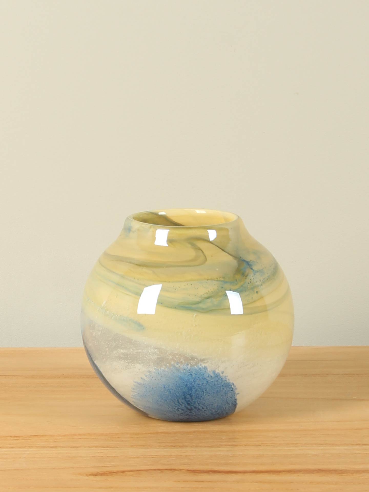 Vaas - Blauw - Glas - Bolvaas Fresh