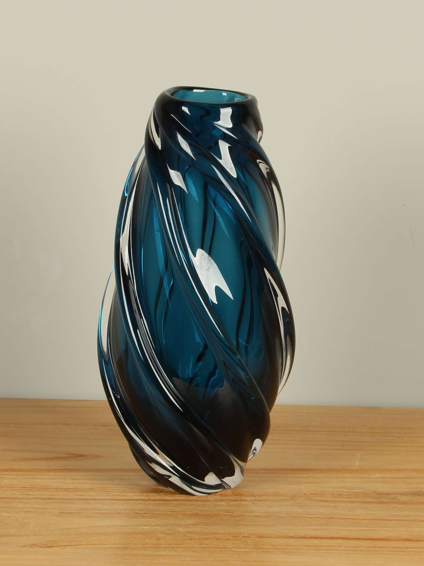 Vaas - Blauw - Glas - Petrol/blauw 33 cm