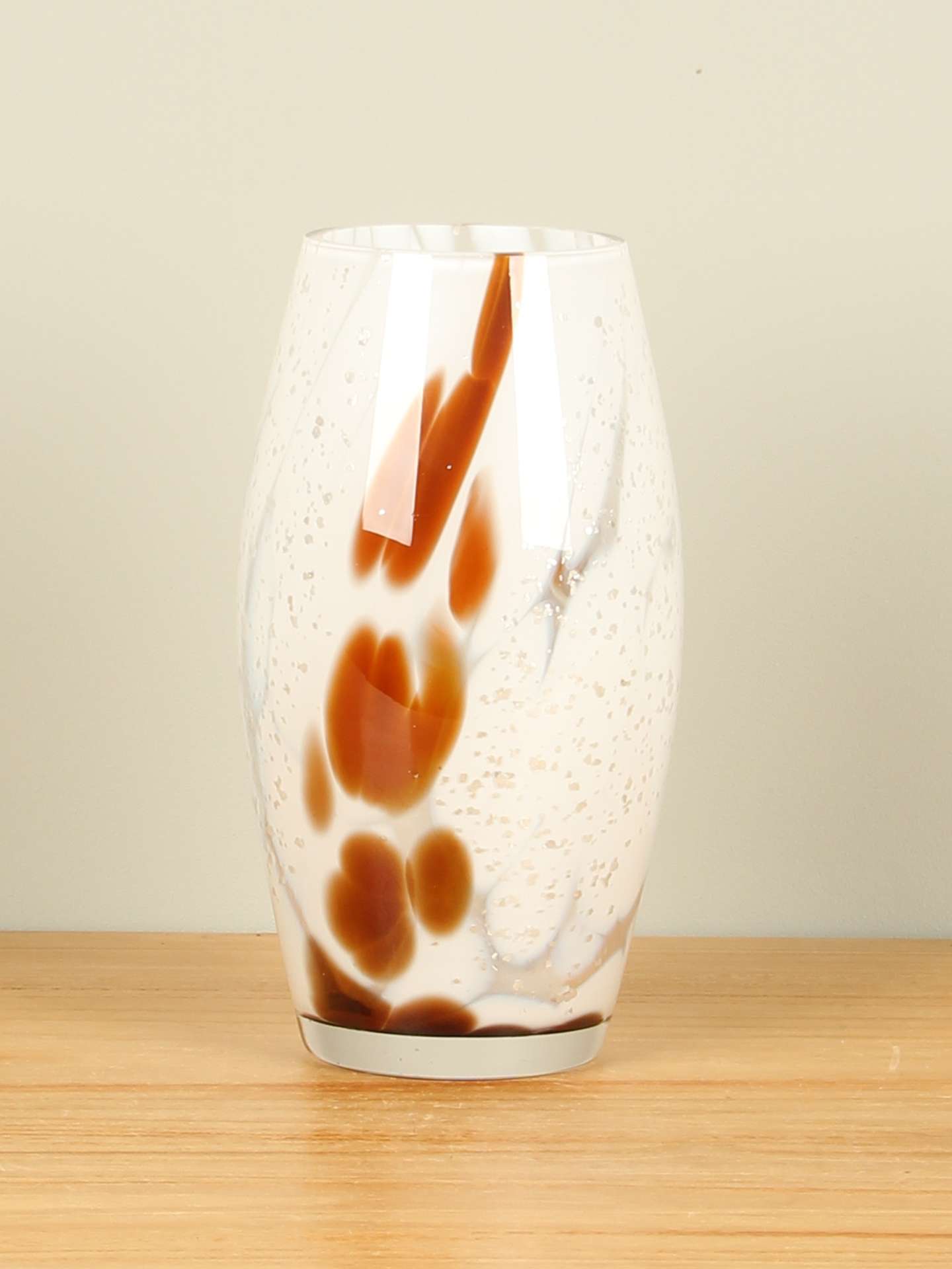 Vaas - Bruin - Glas - Conisch bruin/wit