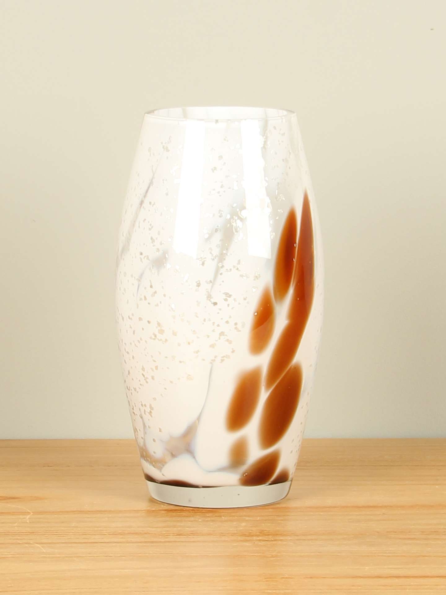 Vaas - Bruin - Glas - Conisch bruin/wit - Afbeelding 2