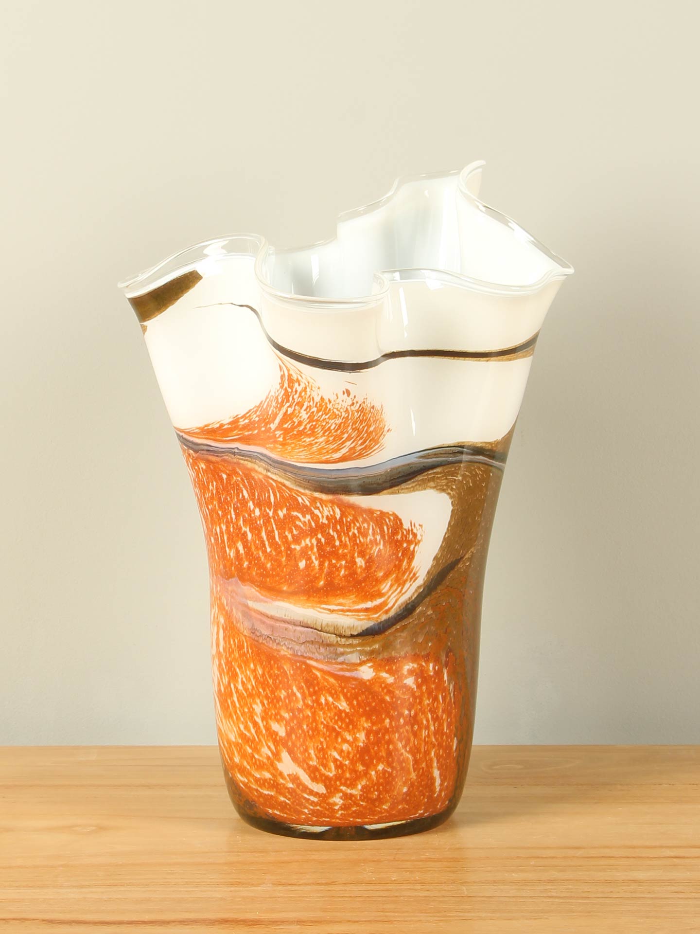 Vaas - Multicolor - Glas - Landscape gegolfd