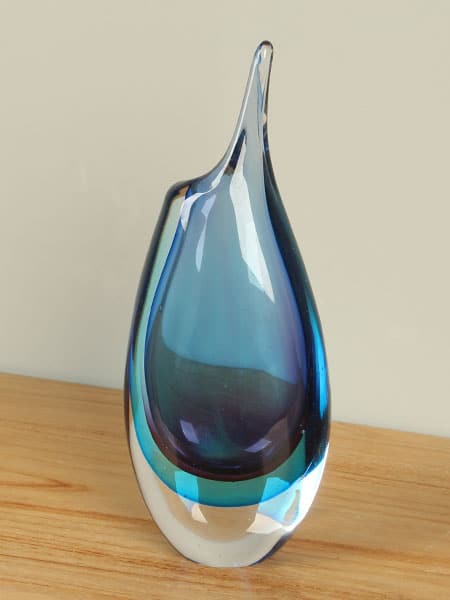 Vaas - Paars - Glas - Blauw/paars 30 cm - 30x13x7 cm - Afbeelding 4