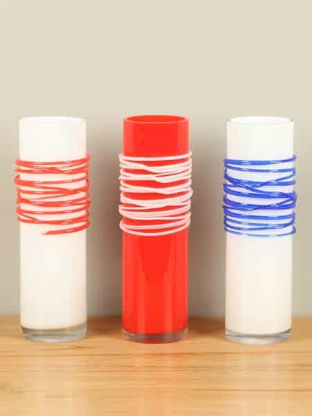 Vaas - Rood - Glas - spiraal rood/wit 29 cm - Afbeelding 4
