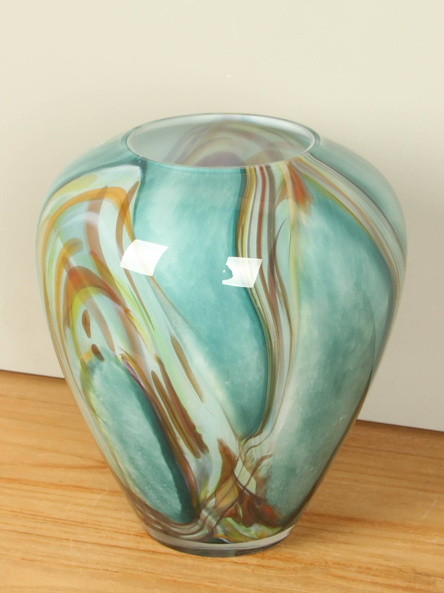 Vaas - Turquoise - Glas - Green Life - Afbeelding 2