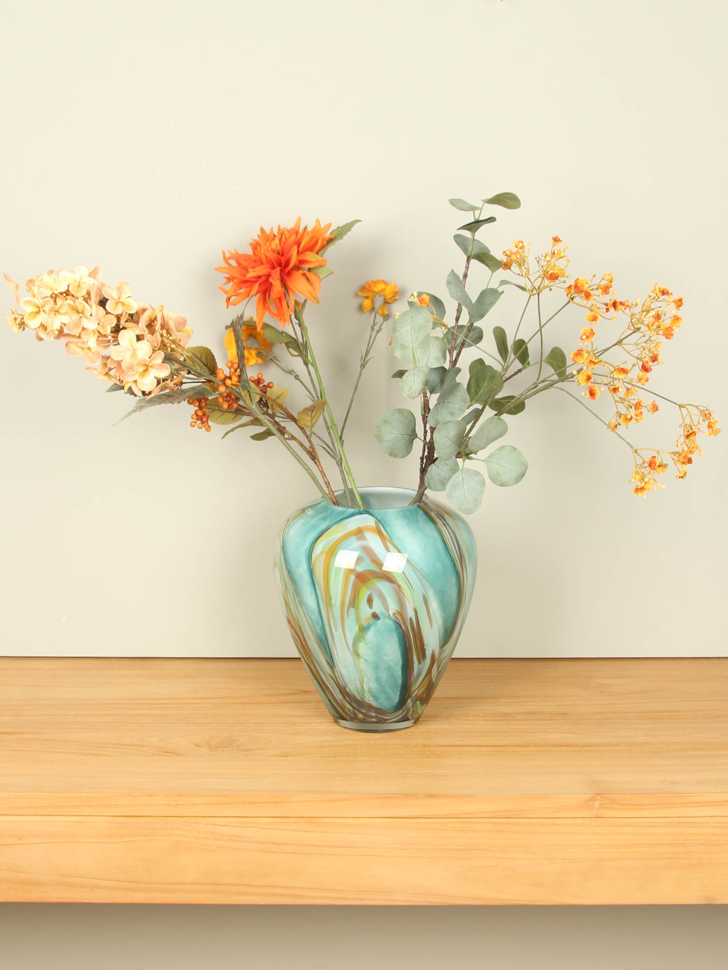 Vaas - Turquoise - Glas - Green Life - Afbeelding 4