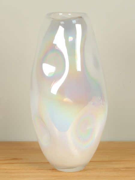 Vaas - Wit - Glas - Parelmoer 38 cm - Afbeelding 3