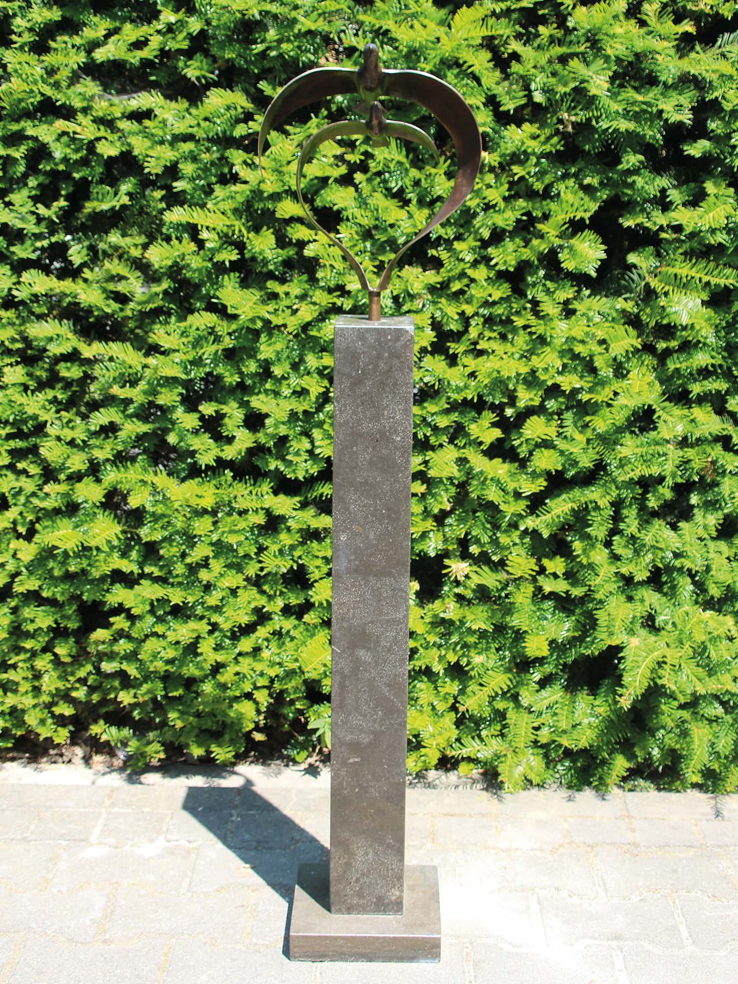 Beeld voor binnen of buiten - Brons - 2 Vogels boven Elkaar - 34x27x10 cm - Afbeelding 5