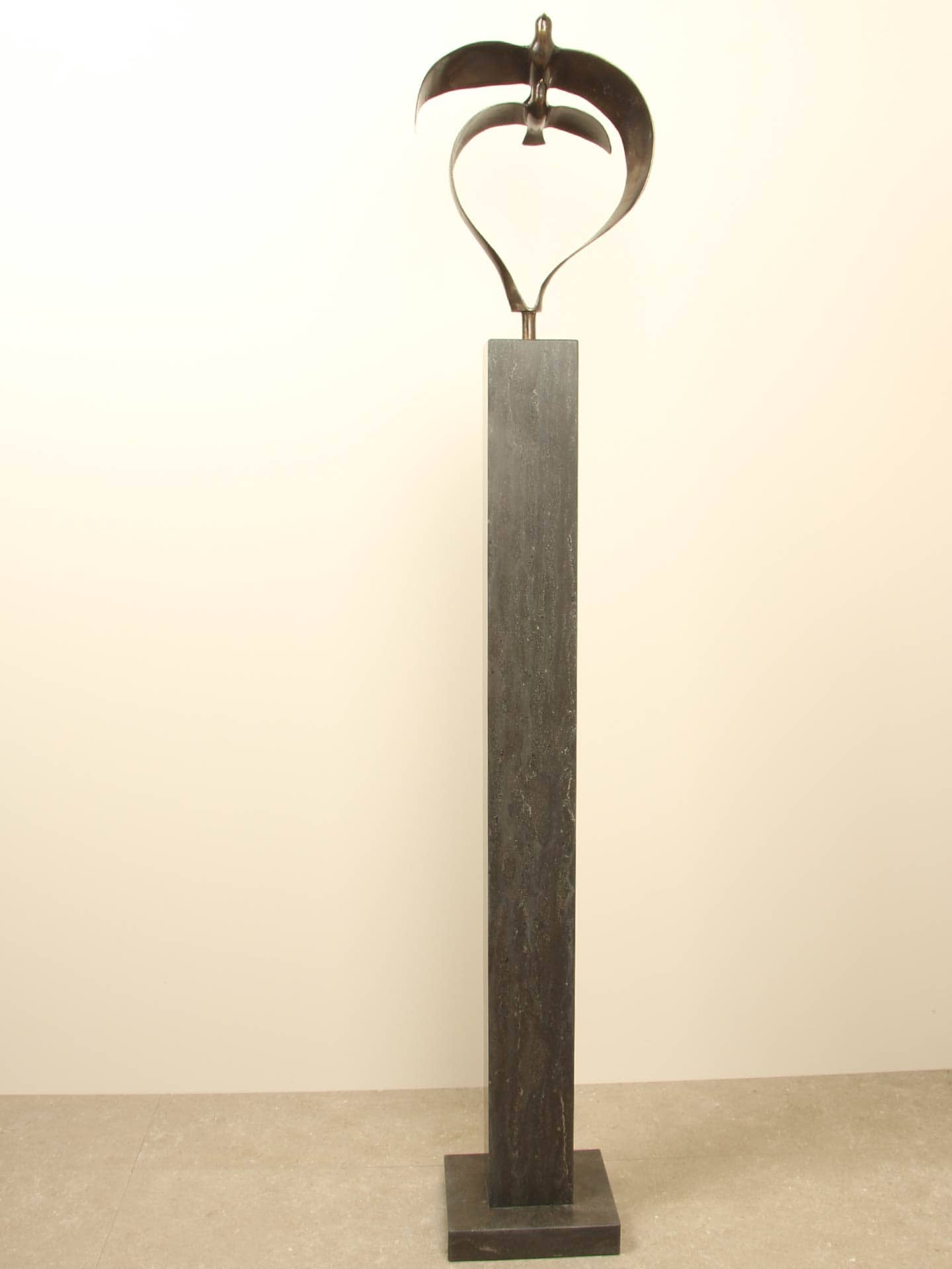 Beeld voor binnen of buiten - Brons - 2 Vogels boven Elkaar - 34x27x10 cm - Afbeelding 9