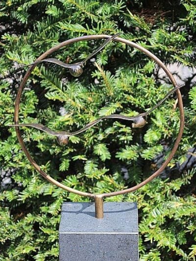 Beeld voor binnen of buiten – Brons – 3 Ganzen in Cirkel – 13 cm