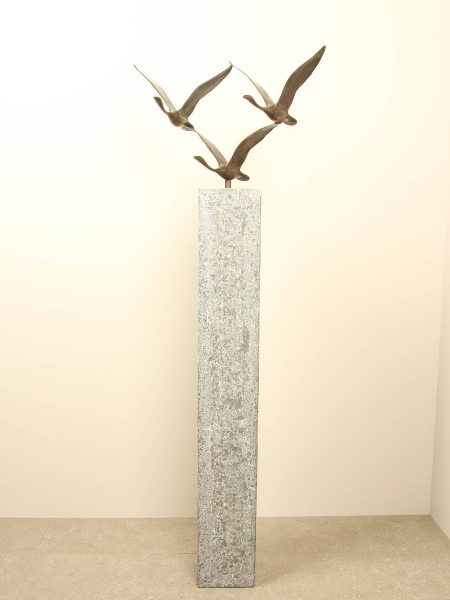 Beeld voor binnen of buiten - Brons - 3 Zwanen - 35x54x27 cm - Afbeelding 11