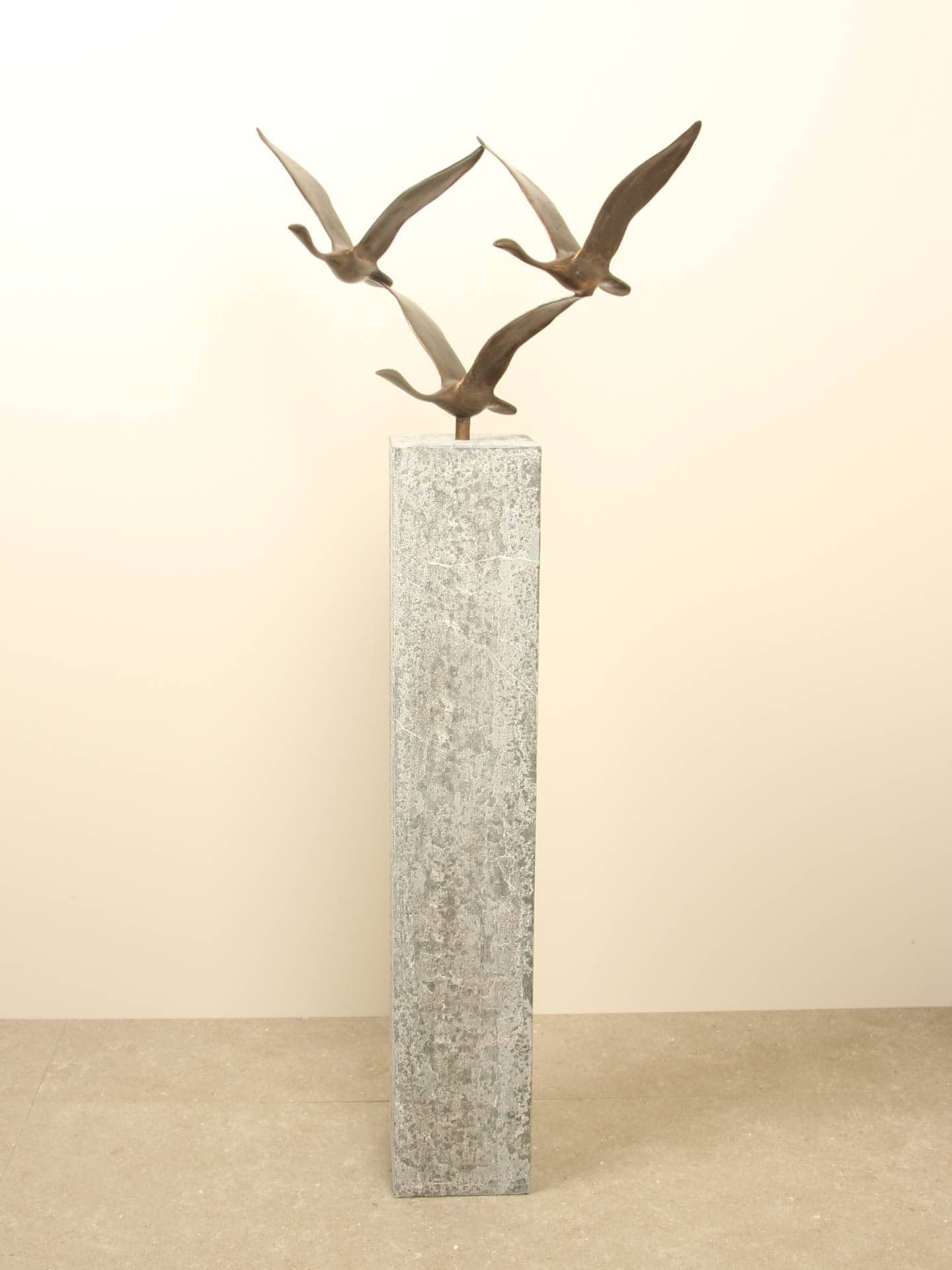 Beeld voor binnen of buiten - Brons - 3 Zwanen - 35x54x27 cm - Afbeelding 12