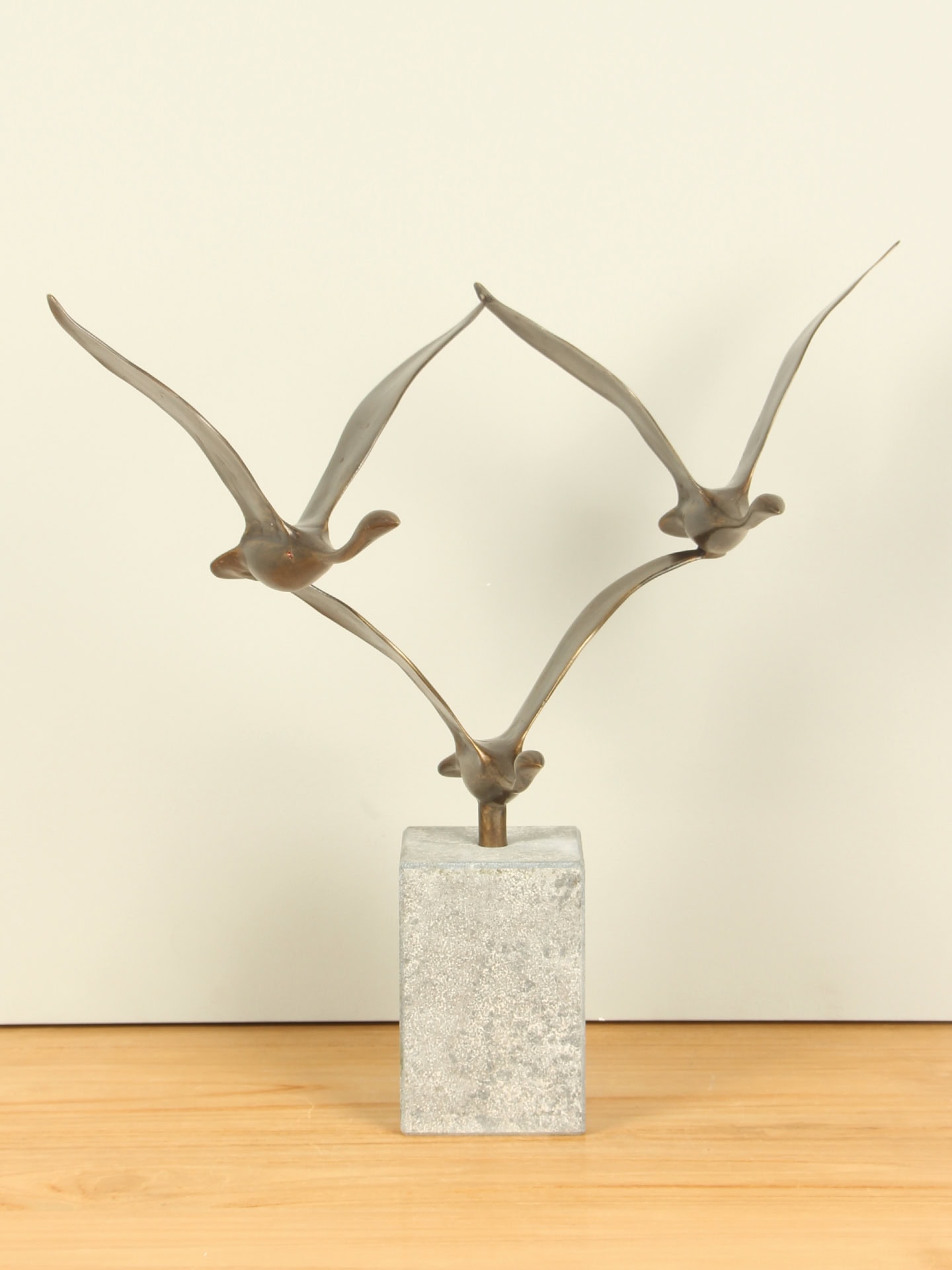 Beeld voor binnen of buiten - Brons - 3 Zwanen - 35x54x27 cm - Afbeelding 14