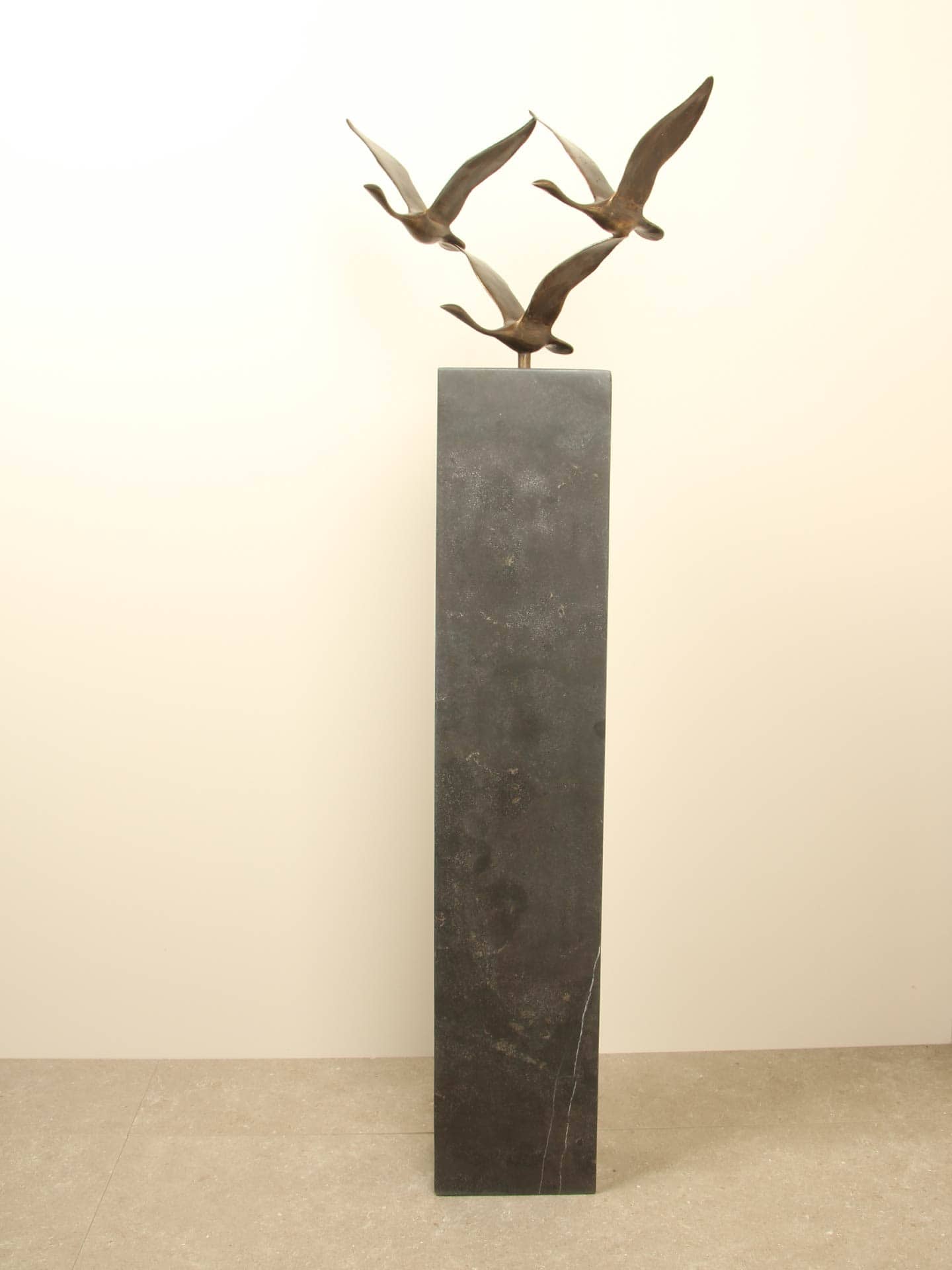 Beeld voor binnen of buiten - Brons - 3 Zwanen - 35x54x27 cm - Afbeelding 15