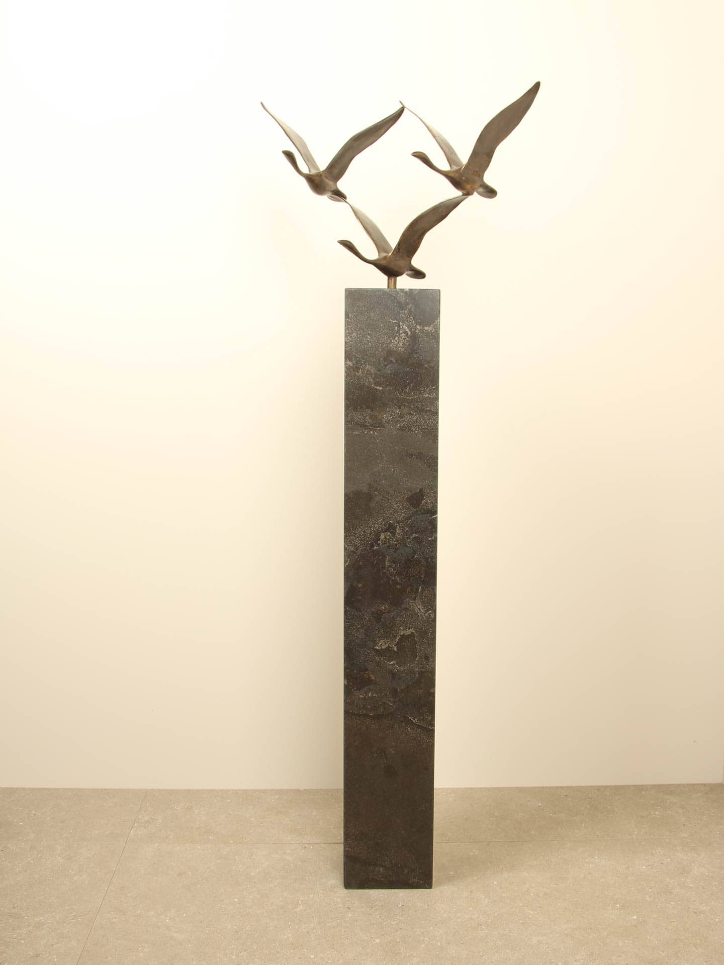 Beeld voor binnen of buiten - Brons - 3 Zwanen - 35x54x27 cm - Afbeelding 17