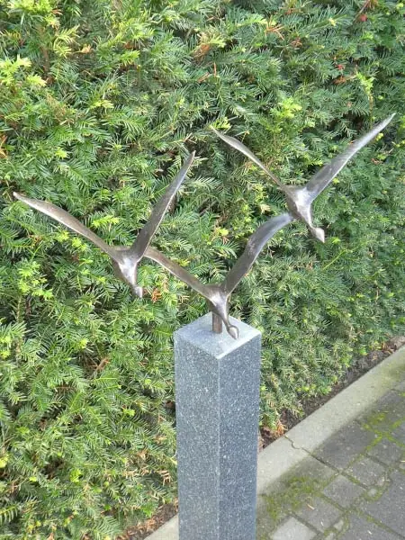 Beeld voor binnen of buiten - Brons - 3 Zwanen - 35x54x27 cm - Afbeelding 20