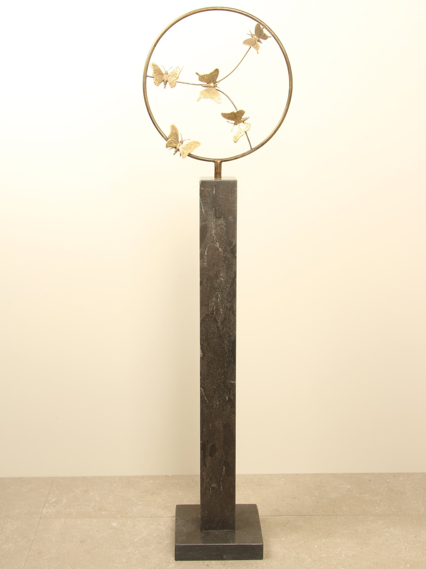 Beeld voor binnen of buiten - Brons - 5 Messing Vlinders - Afbeelding 10