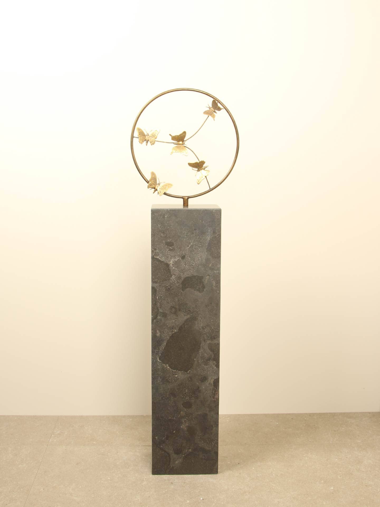 Beeld voor binnen of buiten - Brons - 5 Messing Vlinders - Afbeelding 12