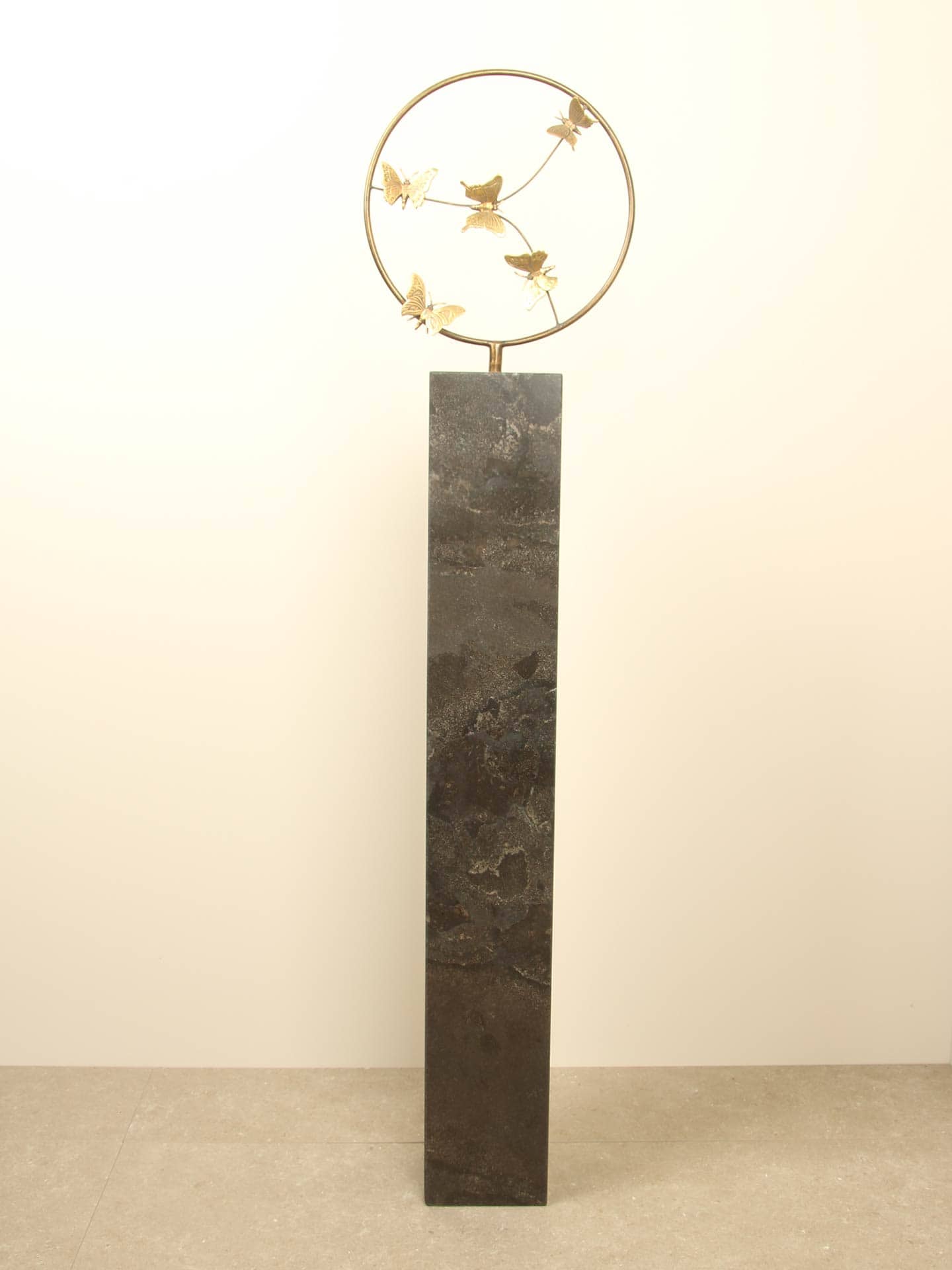 Beeld voor binnen of buiten - Brons - 5 Messing Vlinders - Afbeelding 13