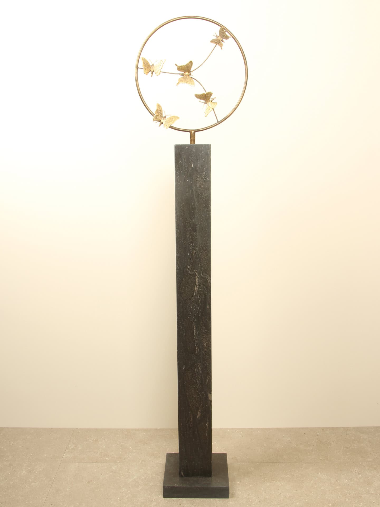 Beeld voor binnen of buiten - Brons - 5 Messing Vlinders - Afbeelding 4