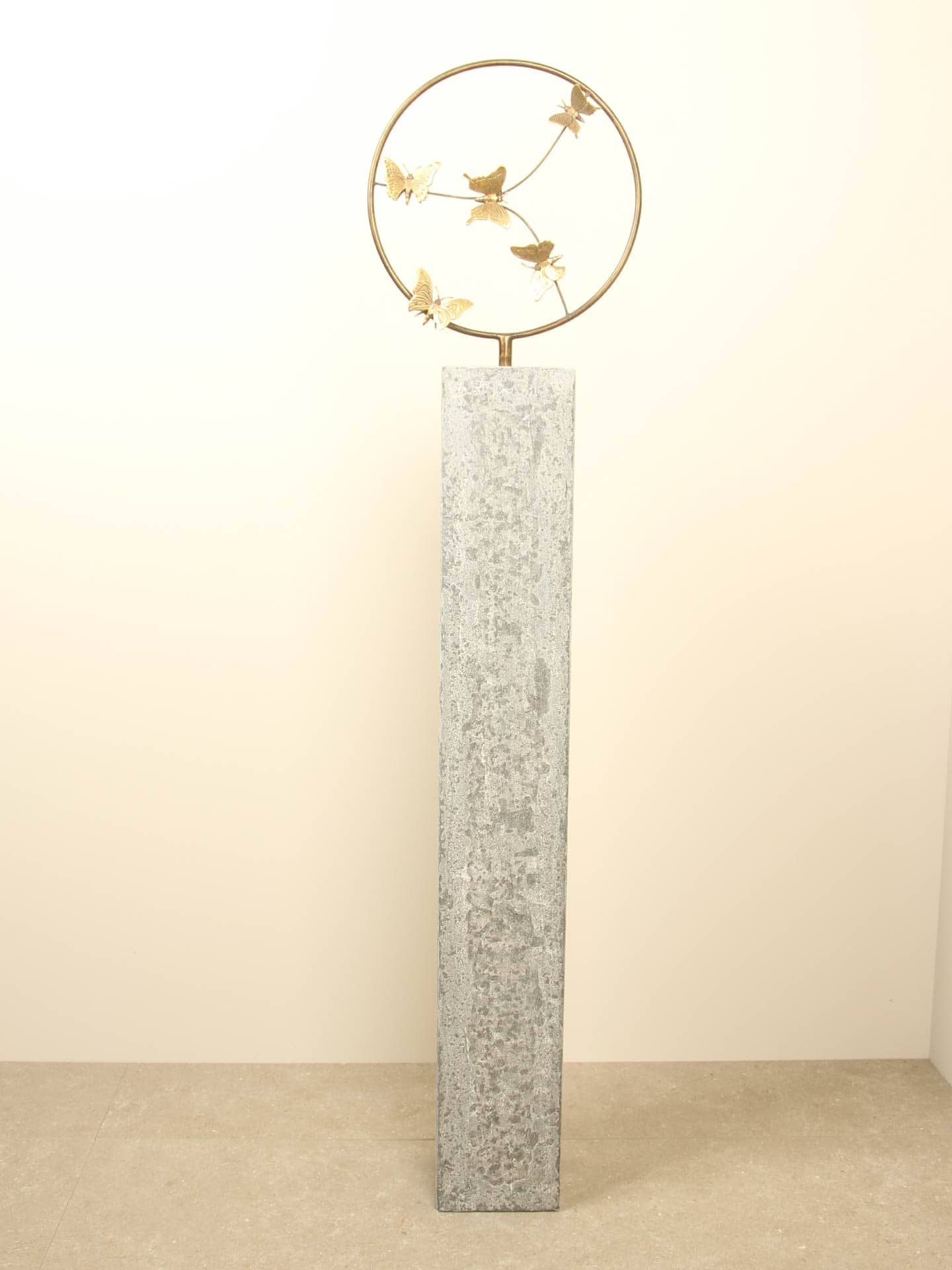 Beeld voor binnen of buiten - Brons - 5 Messing Vlinders - Afbeelding 5