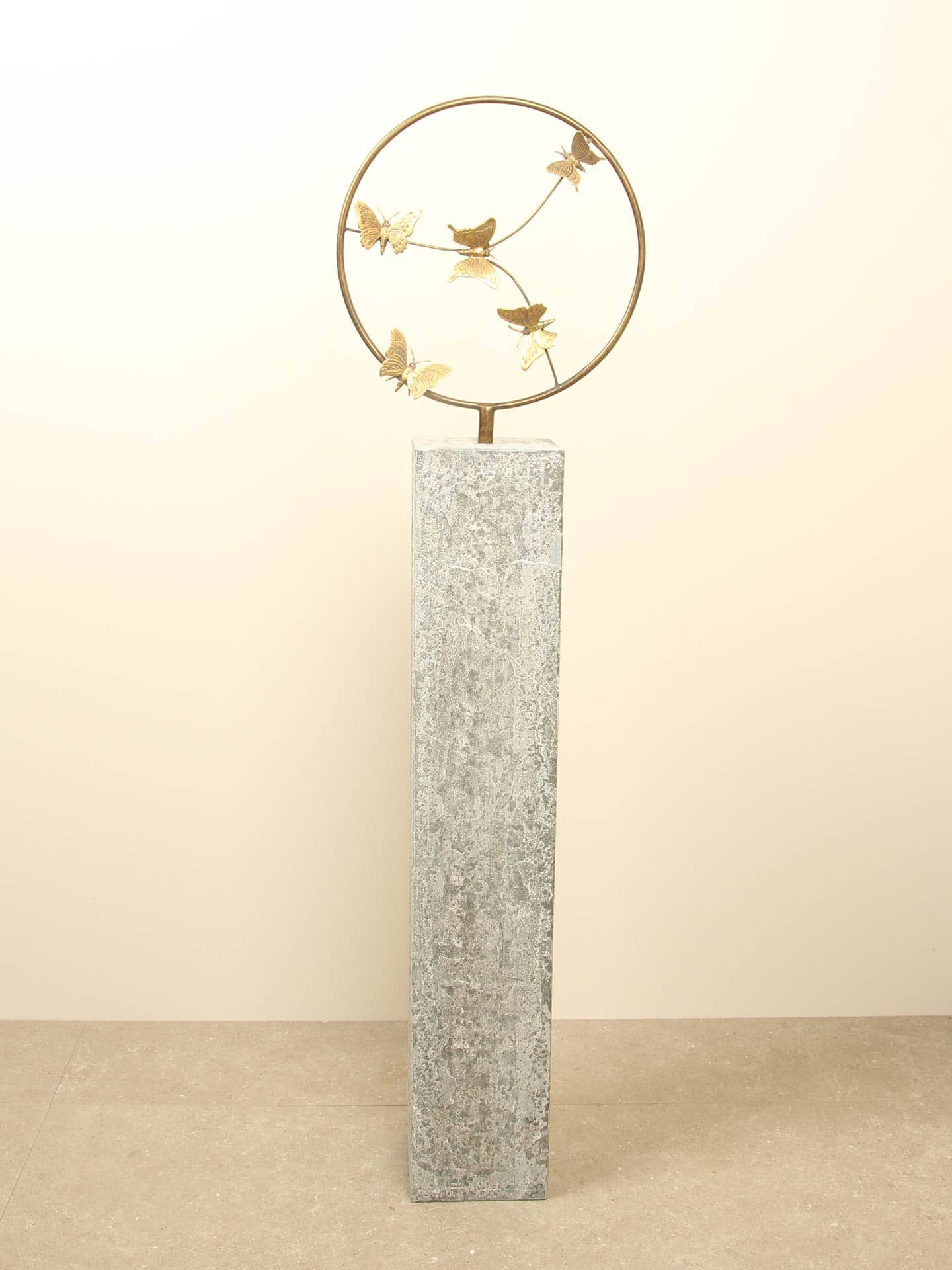 Beeld voor binnen of buiten - Brons - 5 Messing Vlinders - Afbeelding 6