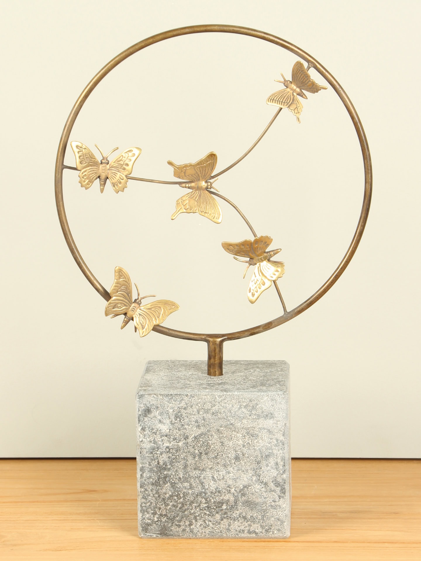 Beeld voor binnen of buiten - Brons - 5 Messing Vlinders - Afbeelding 7