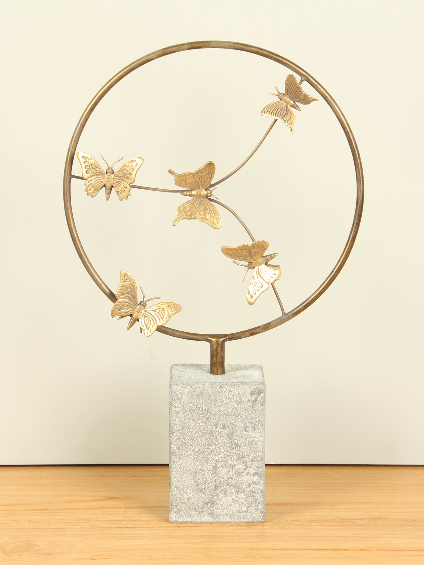 Beeld voor binnen of buiten - Brons - 5 Messing Vlinders - Afbeelding 8