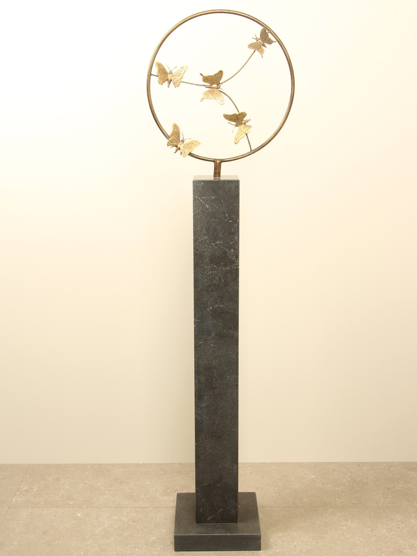 Beeld voor binnen of buiten - Brons - 5 Messing Vlinders - Afbeelding 9