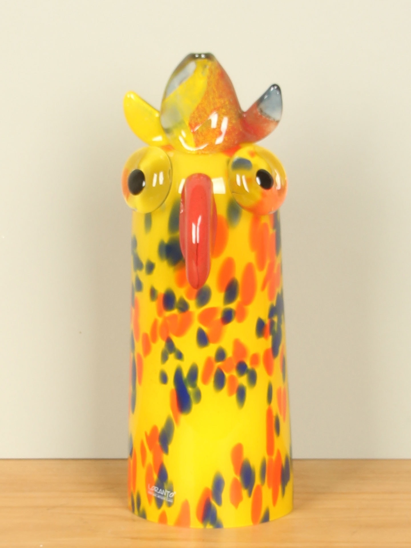 Glaskunst - Geel - Glas - Papegaai - 30x11x13 cm