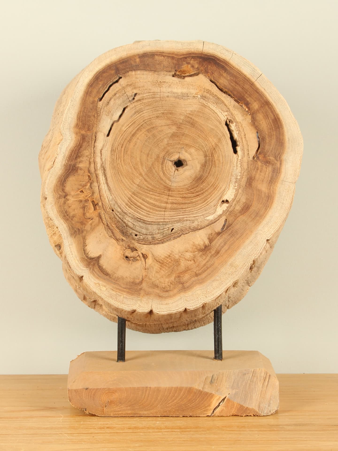 Houtdecoratie op standaard - Lichtbruin - Teakhout - decoratie op standaard JT/HP-102 - 43x28x15 cm - Afbeelding 2