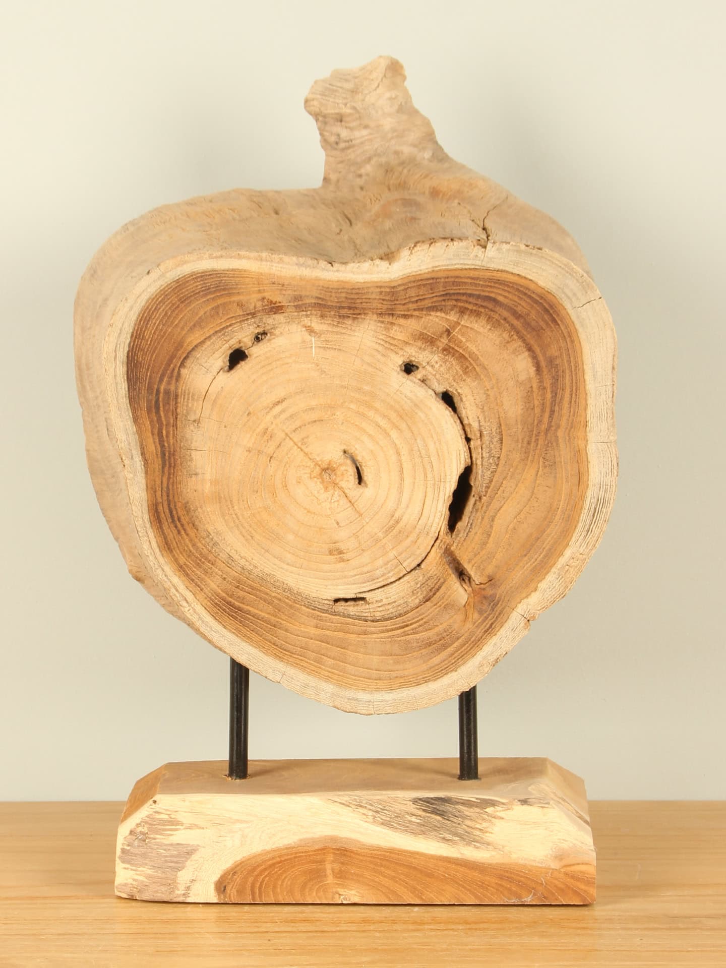 Houtdecoratie op standaard - Lichtbruin - Teakhout - decoratie op standaard JT/HP-97 - 42x28x15 cm - Afbeelding 2