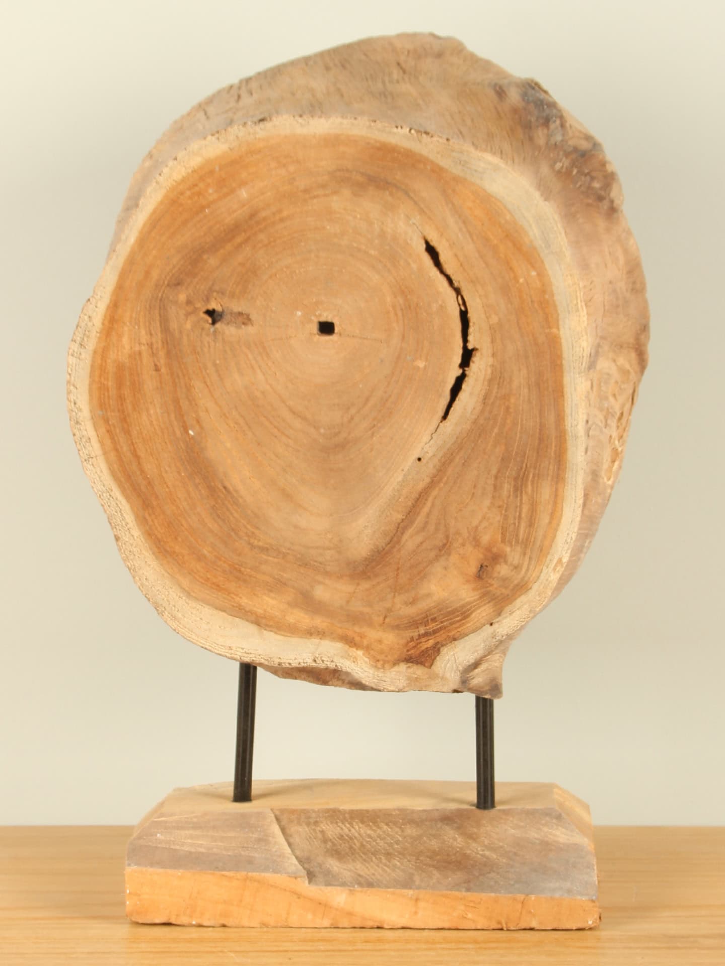 Houtdecoratie op standaard - Lichtbruin - Teakhout - decoratie op standaard JT/HP-98 - 47x31x15 cm - Afbeelding 2