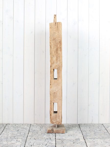 Houtsculptuur - Bruin - Teakhout - Houtsculptuur 72-1 GJ - 135x14x14 cm - Afbeelding 2