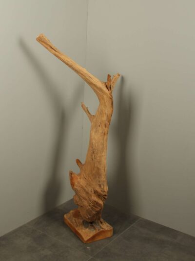 Houtsculptuur – Lichtbruin – Teakhout – houtsculptuur YA/EH-151 – 125x40x63 cm