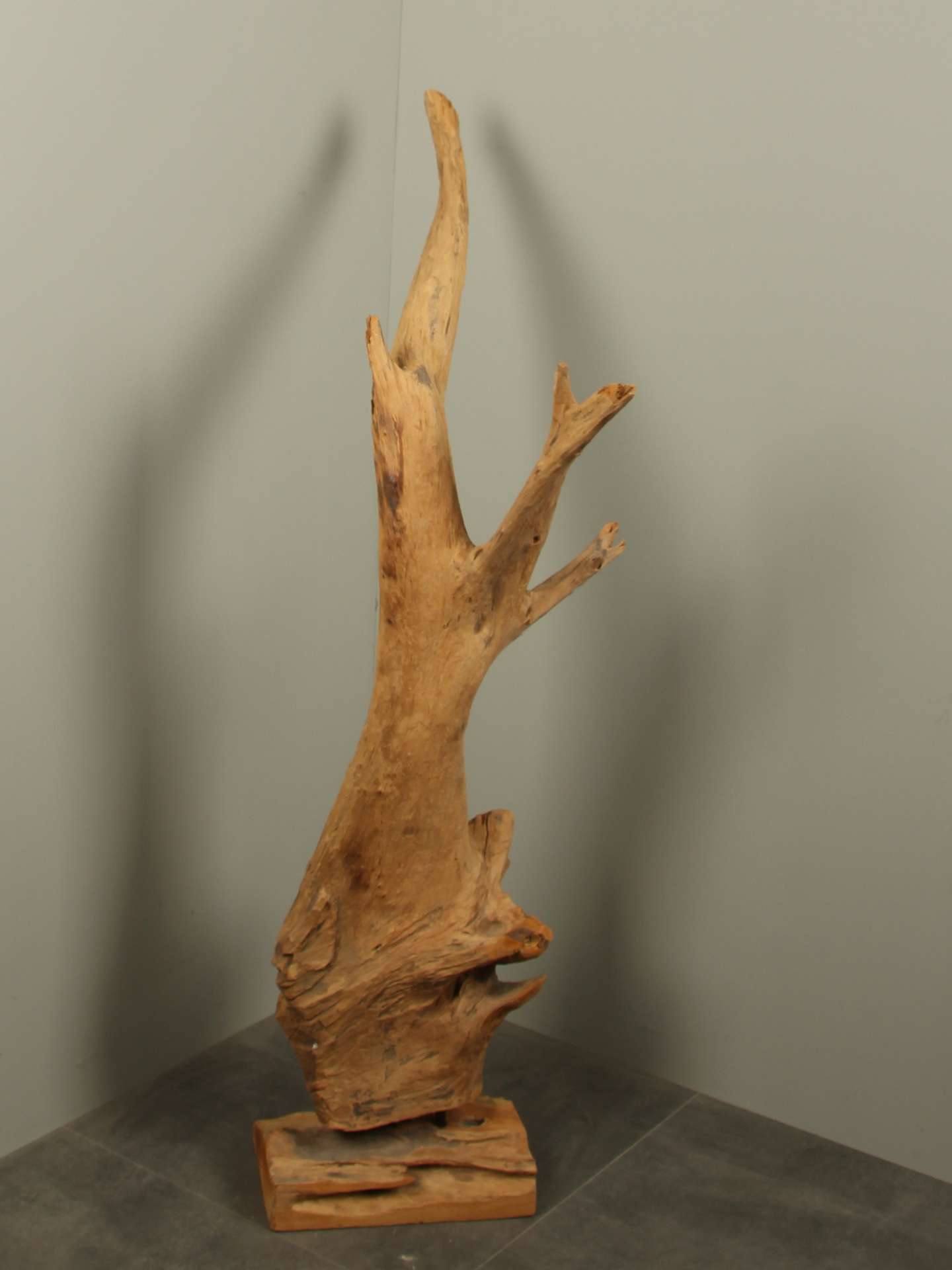 Houtsculptuur - Lichtbruin - Teakhout - houtsculptuur YA/EH-151 - 125x40x63 cm - Afbeelding 2