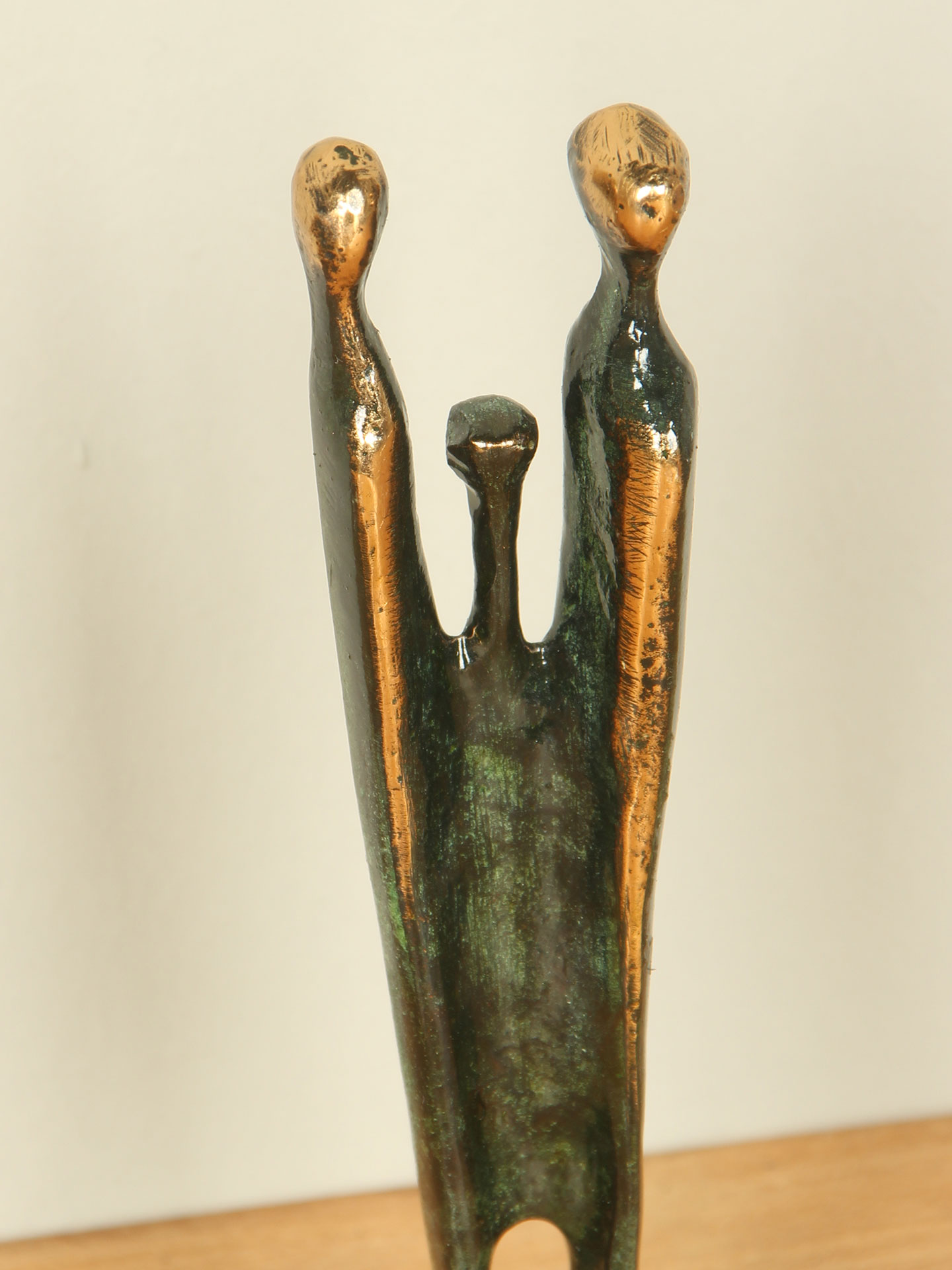 Beeld voor binnen - Brons - Gezin - 12x3x3 cm - Afbeelding 4