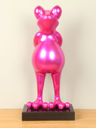 Beeld voor binnen – Roze – Kunsthars – Kikker – 68x30x30 cm