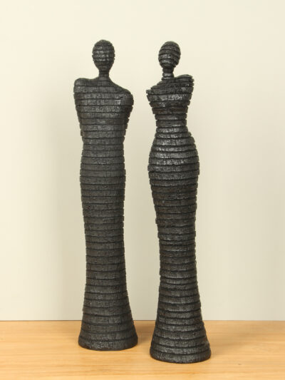 Beeld voor binnen – Zwart – Kunsthars – Man en vrouw – 49x10x10 cm