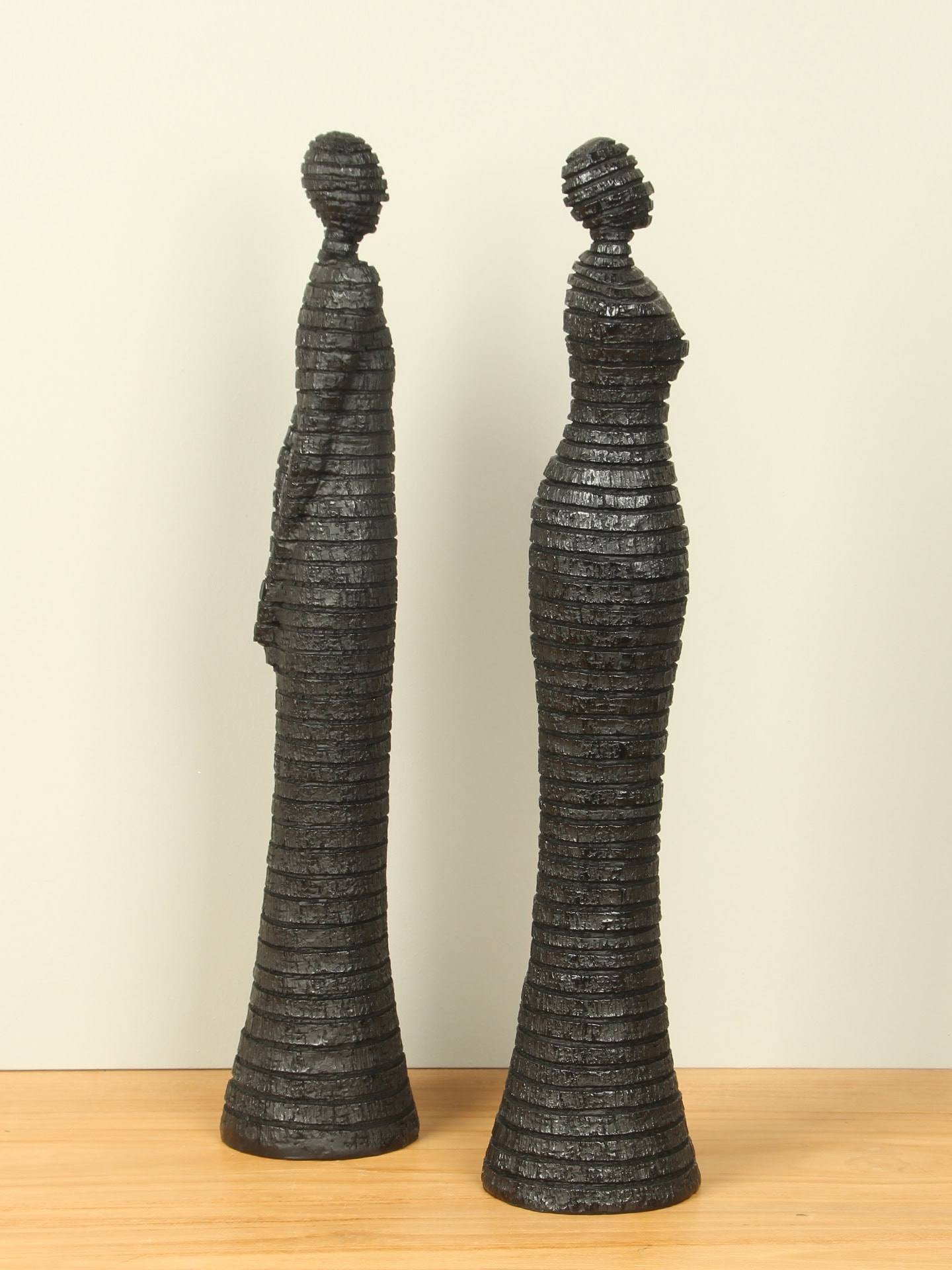 Beeld voor binnen - Zwart - Kunsthars - Man en vrouw - 49x10x10 cm - Afbeelding 4